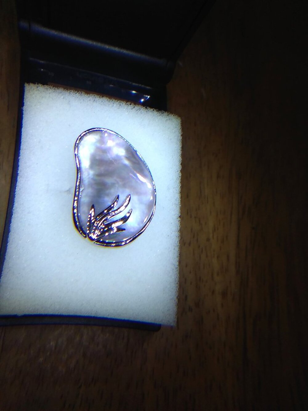 Statement Black Mother of Pearl Ring - Picture 2 of 5